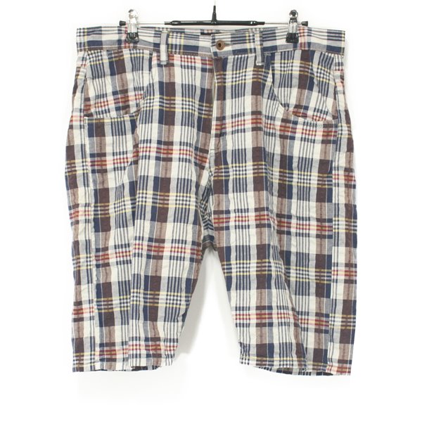 Beams+ Cotton &amp; Linen Check Shorts