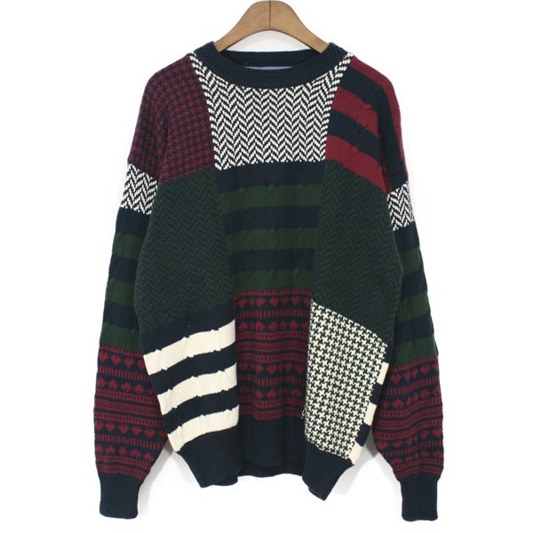 90&#039;s Wood &amp; Gray Cotton Sweater